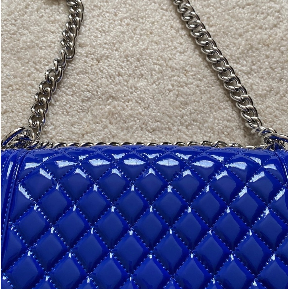 Quilted blue handbag cc le boy bag like